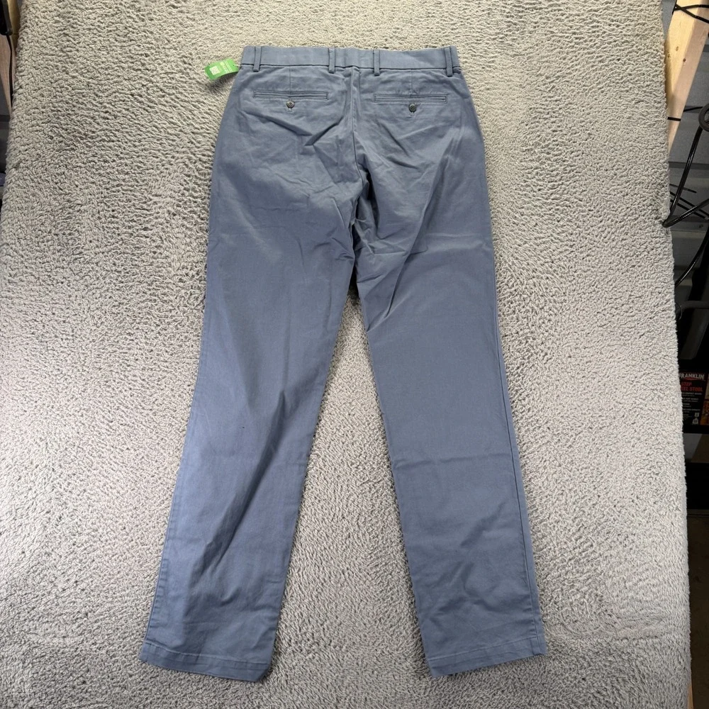 Gap Pant Mens 30x34 Blue Cotton Chino Relaxed Straight Career Business Stretch
